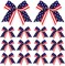 12 Pcs Red White Blue Patriotic Bows 6 Inch 4th of July Wreath Bow Large Burlap Patriotic Bow American Flag Star Ribbon Bows for Memorial Independence Day Front Door Wall Fence Decor (Classic Style)